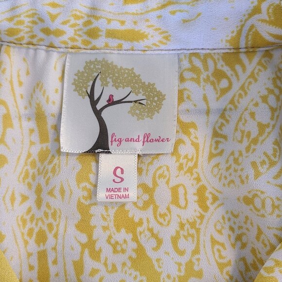 Anthropologie Fig and Flower Button Up Sheer Patchwork Blouse Dress Sm Boho - Picture 5 of 9